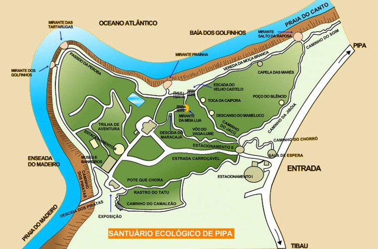 Mapa do Santuário Ecológico de Pipa