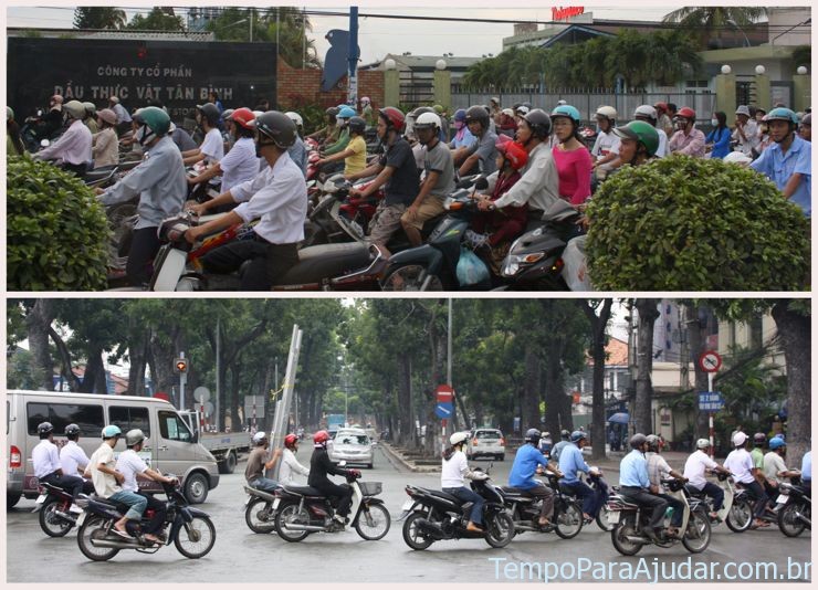 Motos no trânsito de Ho Chi Minh